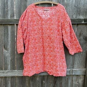Ayurvastram Colorful Orange & Pink Paisely Floral Tunic. 3X